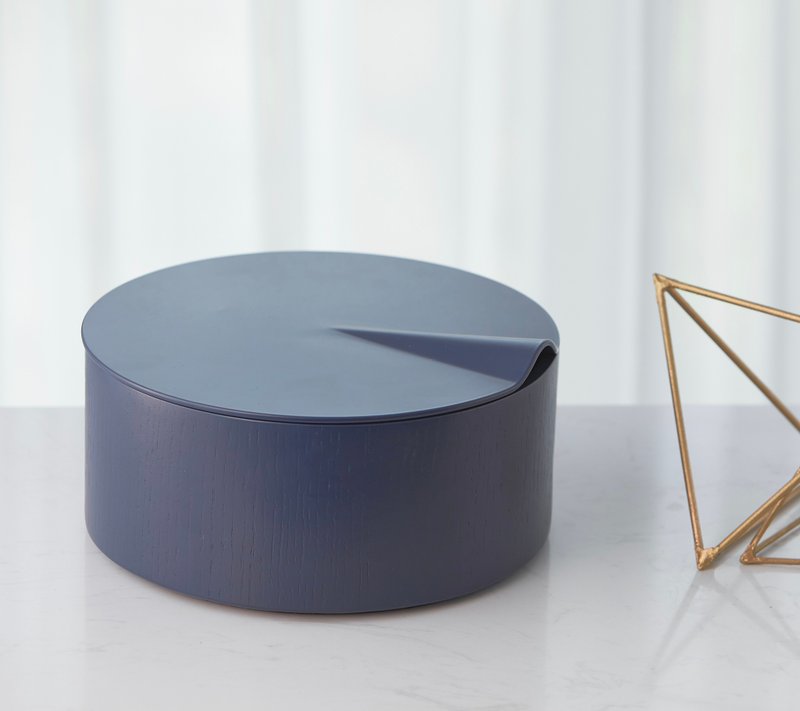 camino DIEGO 粉彩大圆盒 蓝色储物盒 造型收纳 果盘 - 收纳用品 - 木头 蓝色