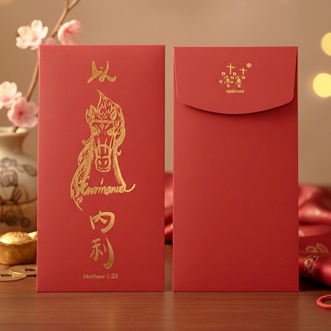 红包 以马内利 神同在 一包 5 入 - 红包/春联 - 纸 红色