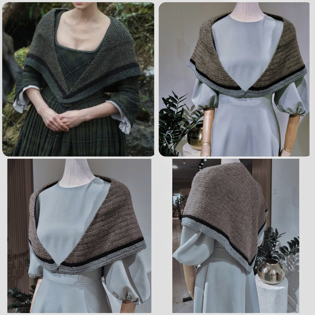 女士针织披肩 Outlander 钩编羊毛披肩 - 围巾/披肩 - 羊毛 灰色