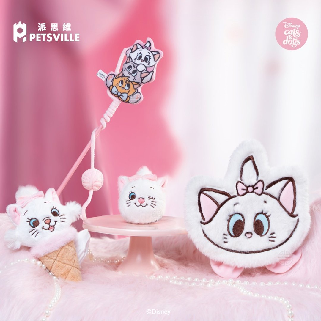 【PETSVILLE&迪士尼】玛丽猫宠物玩具 - 玩具 - 聚酯纤维 粉红色