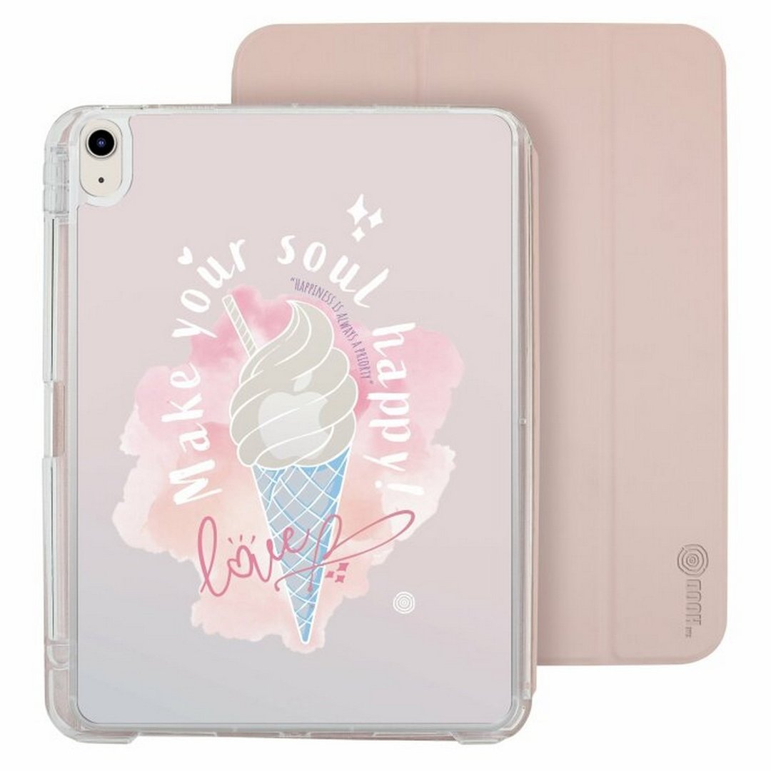 夏日系列 夏日冰淇淋 iPad Air/Pro/2024可拆式透明防摔保护折套 - 平板/电脑保护壳 - 塑料 多色