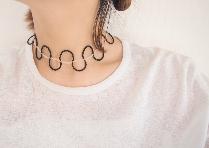Naminami 珠 choker 珠子项链【经典】黑色透明 - 项链 - 其他材质 黑色