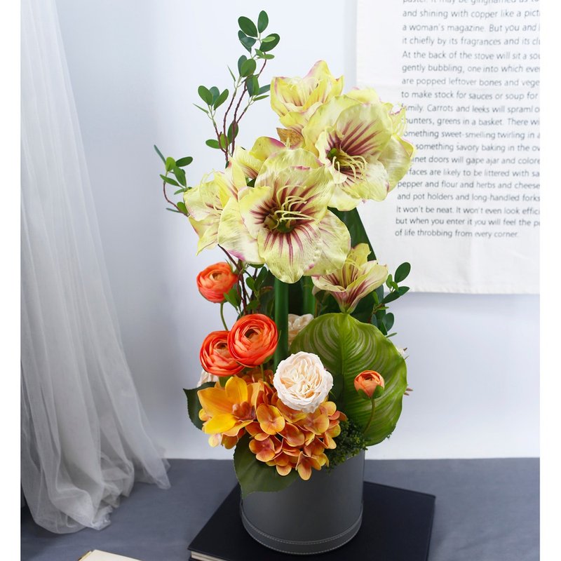 特级粉君子兰橘陆莲花艺/拟真花/开幕/乔迁/祝贺/花礼/仿真花 - 植栽/盆栽 - 其他材质 多色