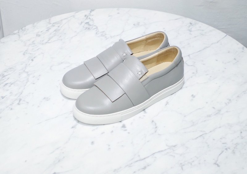 Placebo 石灰色小牛皮silp-on - 女款休闲鞋 - 真皮 灰色