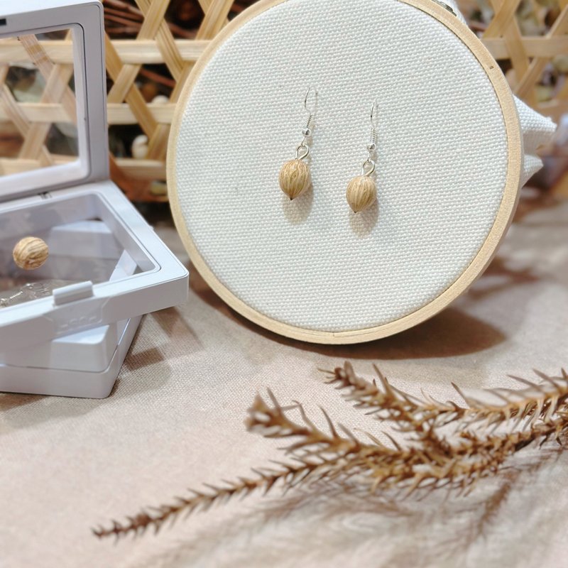 纯粹种子系列-从容生长 - 耳环/耳夹 - 植物．花 卡其色