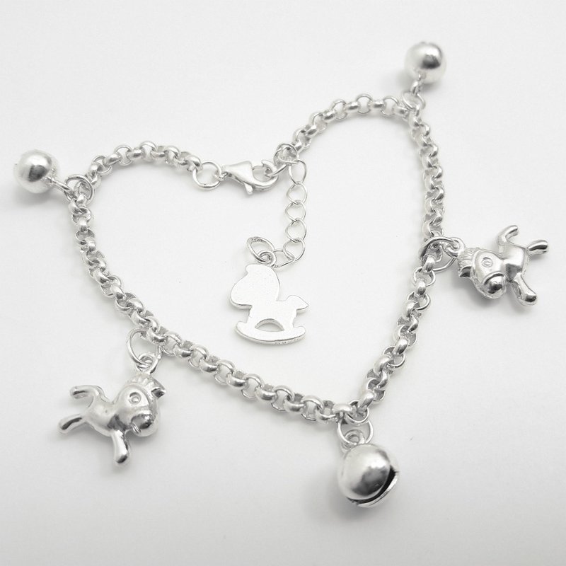 Z12款(可敲字)925纯银手链.御匠敲饰 - 手链/手环 - 纯银 银色