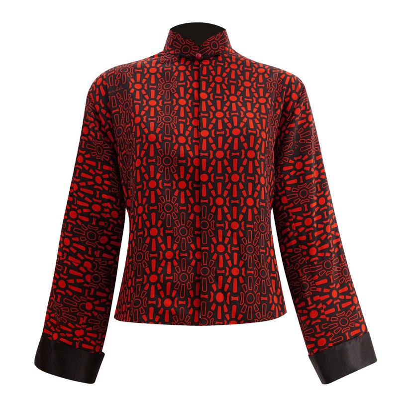 【铁闸】经典士多铁闸真丝迷你唐装|国潮港风新中式 - 女装衬衫 - 丝．绢 