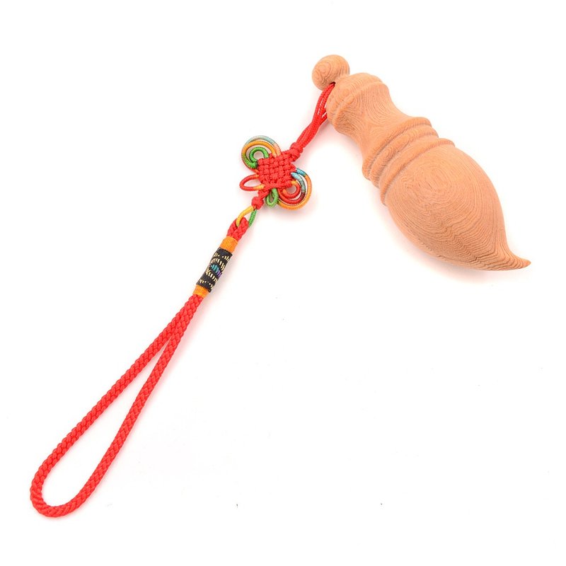 台湾桧木胖胖文昌笔吊饰|祈愿金榜题名 一笔业绩财的祝福 - 吊饰 - 木头 金色