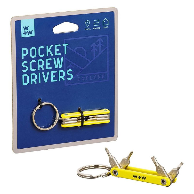 【Gentlemen's Hardware】迷你口袋螺丝工具组 - 钥匙链/钥匙包 - 不锈钢 黄色