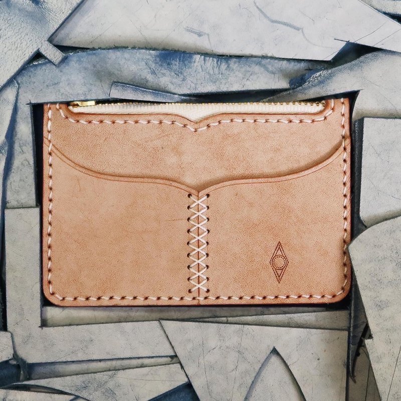 【鲸鱼尾巴系列-零银卡包】杏色 - 名片夹/名片盒 - 真皮 卡其色