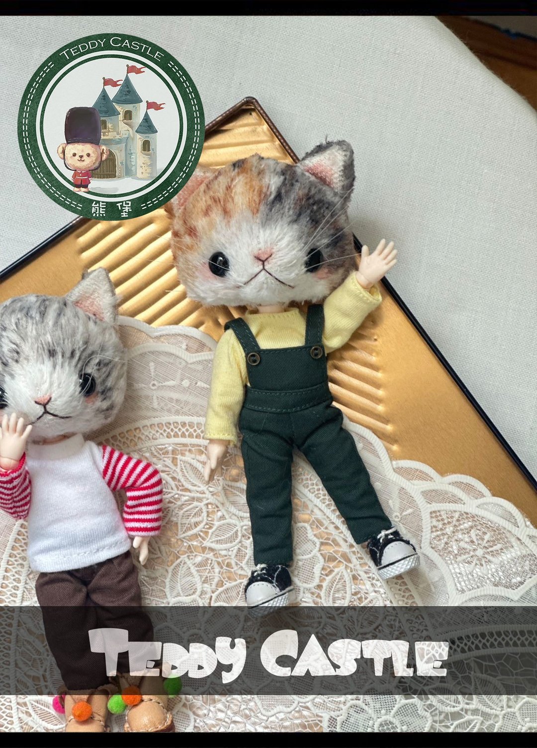 餖飣系列－OB11 猫 Handmade 艺术家泰迪熊 毛海 Teddy Bear 小猫 - 玩偶/公仔 - 其他材质 