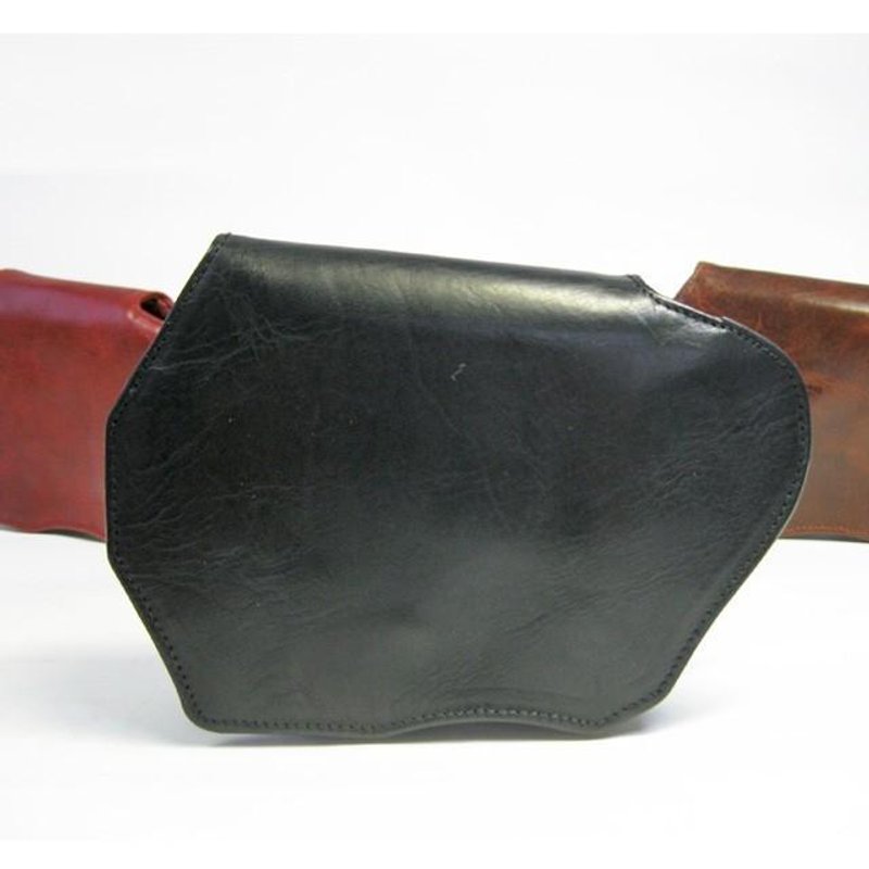 Stone wallet<BLACK> - 皮夹/钱包 - 真皮 黑色