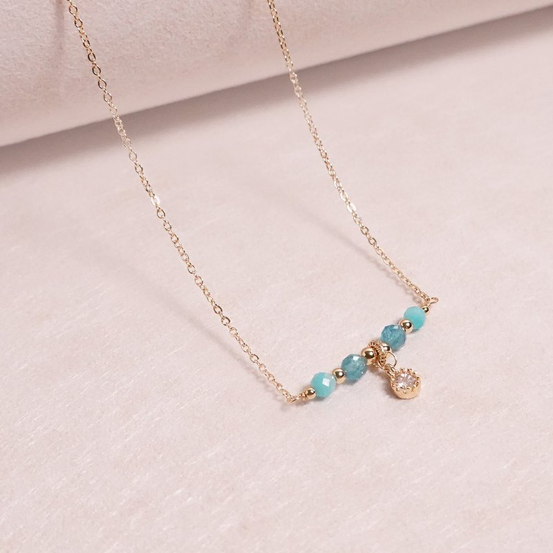 璀璨星河│蓝磷灰石 天河石 水晶项链 定制化礼物 - 项链 - 水晶 蓝色