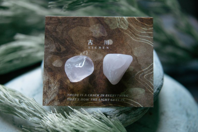 CRACK | 矿物系耳环 |  EARRINGS - 耳环/耳夹 - 玉石 粉红色