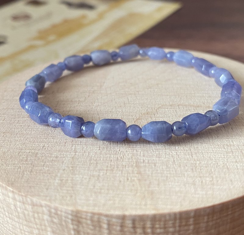 ʚ(圆的兔几)ɞ   串珠手环 ๑丹泉石/坦桑石随形小手珠 - 手链/手环 - 珍珠 蓝色