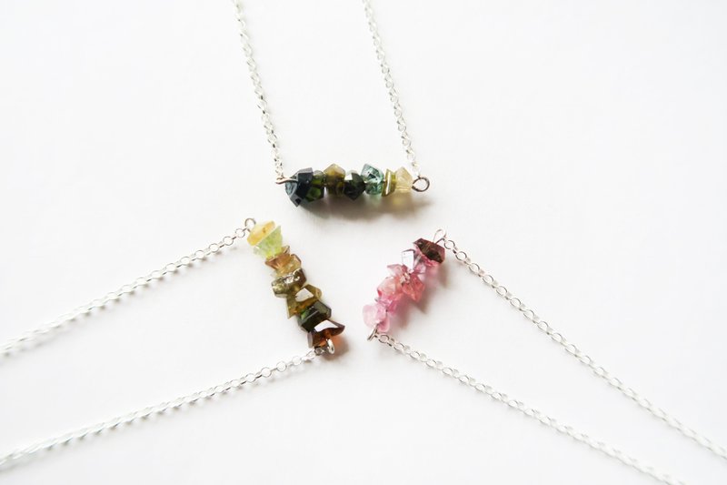 925纯银 好运氛围 玉茶园 碧玺 (深棕色系)  项链 - 项链 - 宝石 咖啡色