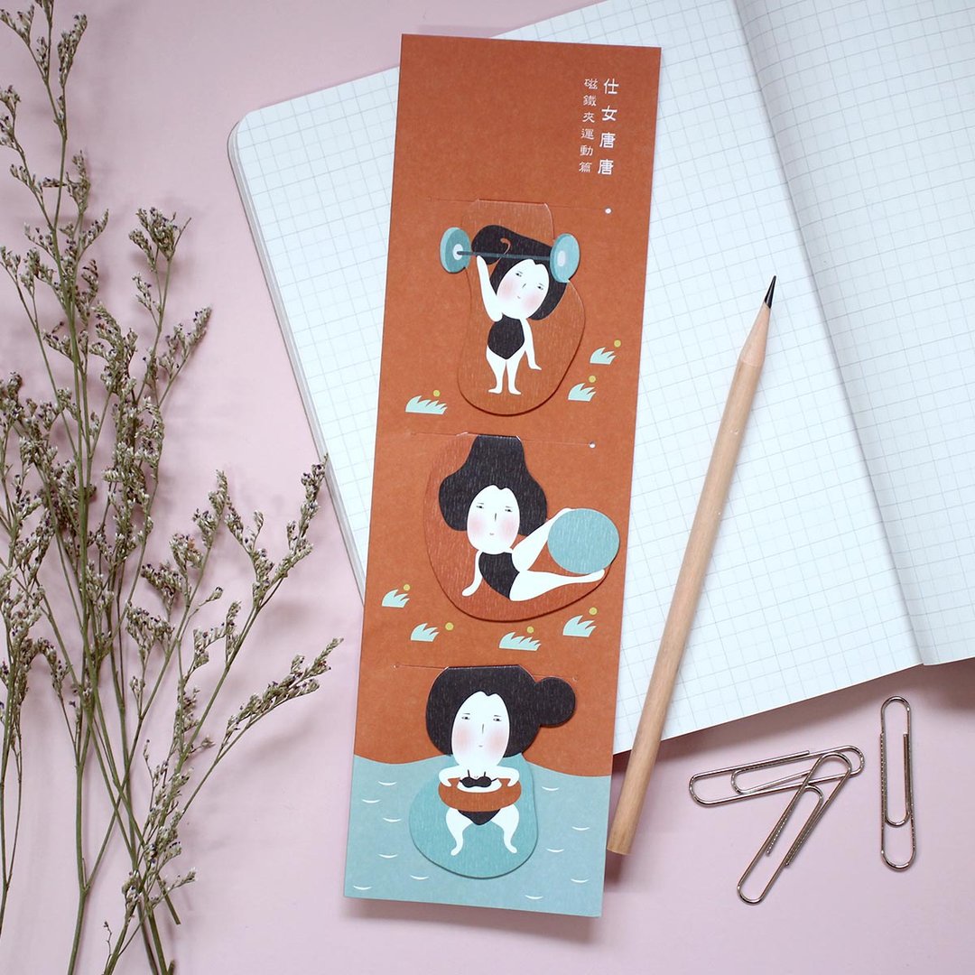 看见女力-仕女唐唐磁铁夹 运动篇 - 书签 - 其他金属 