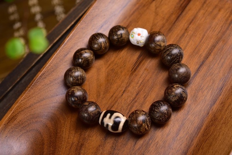 秒杀价柬埔寨菩萨棋沉香手串 珠经16MM 油脂丰富 香韵十足 - 手链/手环 - 木头 