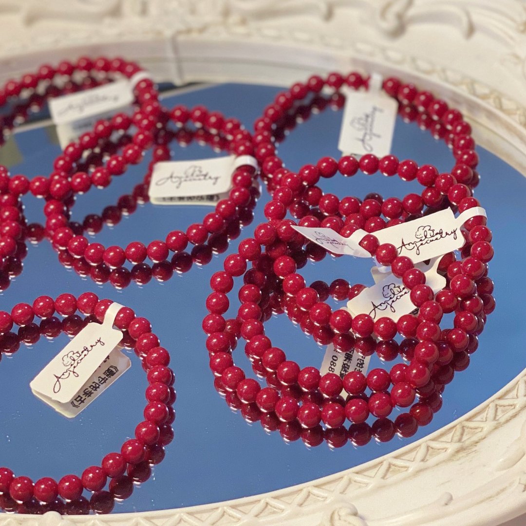 Amelia Jewelry丨古老的守护丨收藏级湘西血砂 - 手链/手环 - 玉石 红色