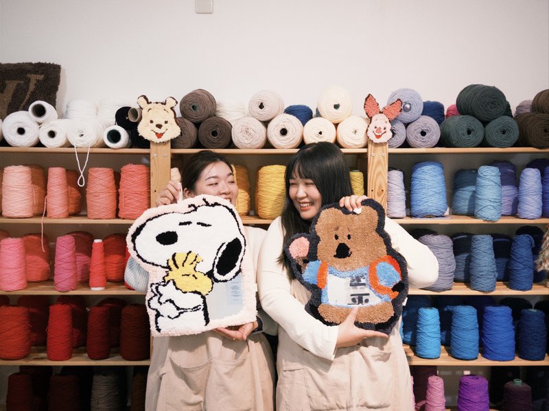 台南可水洗手作簇绒毛毛镜子课程 - 编织/羊毛毡/布艺 - 棉．麻 