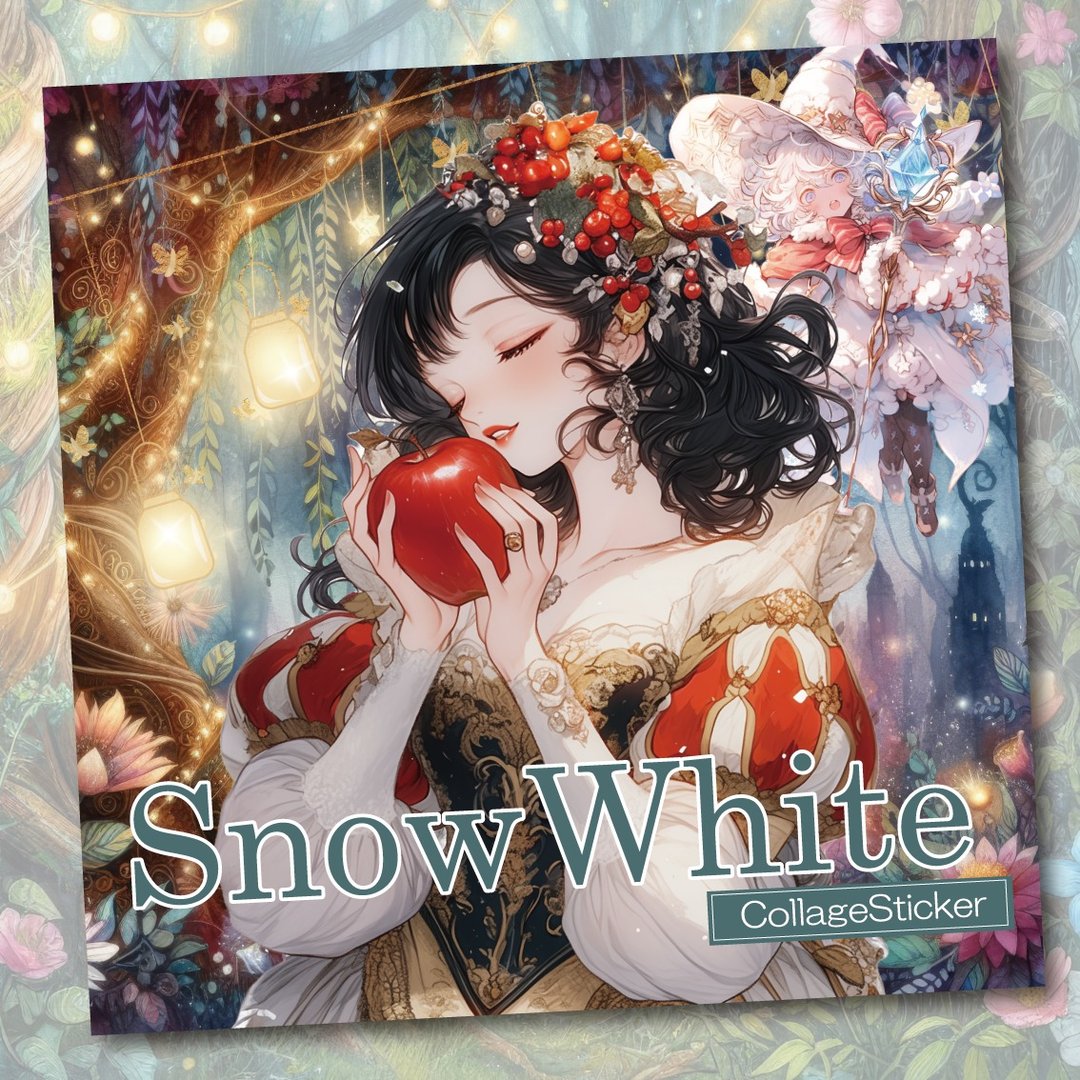 SnowWhite 拼贴贴纸盒 - 贴纸 - 纸 白色
