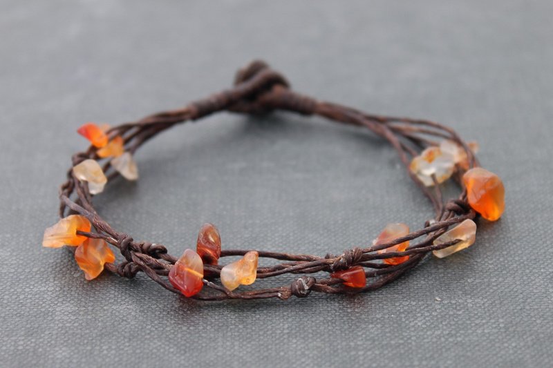 红宝石打结手镯自由形式简单 - 手链/手环 - 纸 橘色