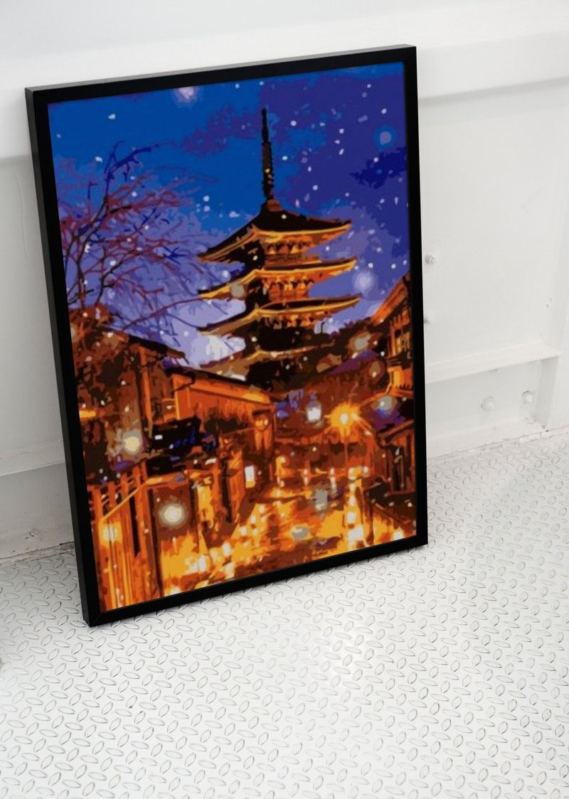 夜雪京都 创意数字油画 【销售排行榜 】 - 插画/绘画/写字 - 其他材质 