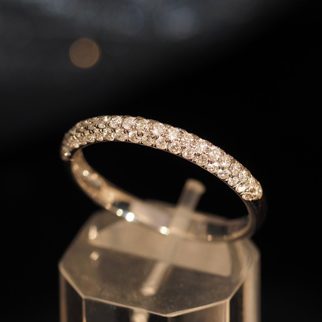 18K金钻石泡泡戒指  18K Gold Diamond Bubble Ring - 戒指 - 贵金属 