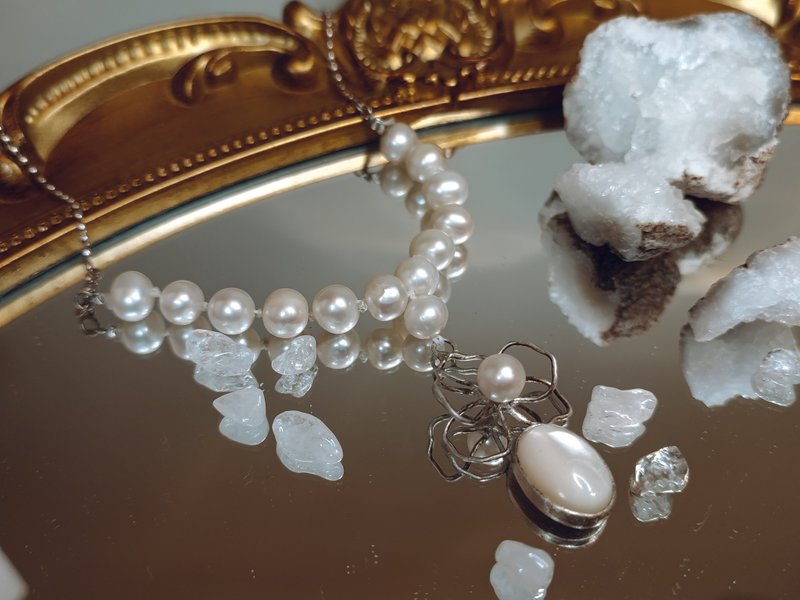 纯|现货|925银飞花母贝珍珠项链|焊接系列 - 项链 - 银 