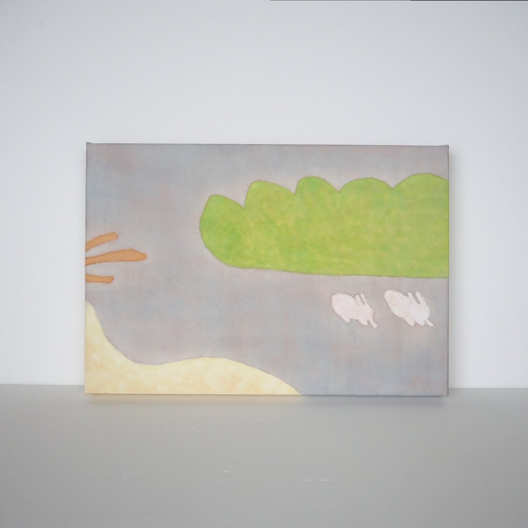 日本画【他们也来了2】使用日本画材料的绘画作品 - 海报/装饰画/版画 - 纸 紫色
