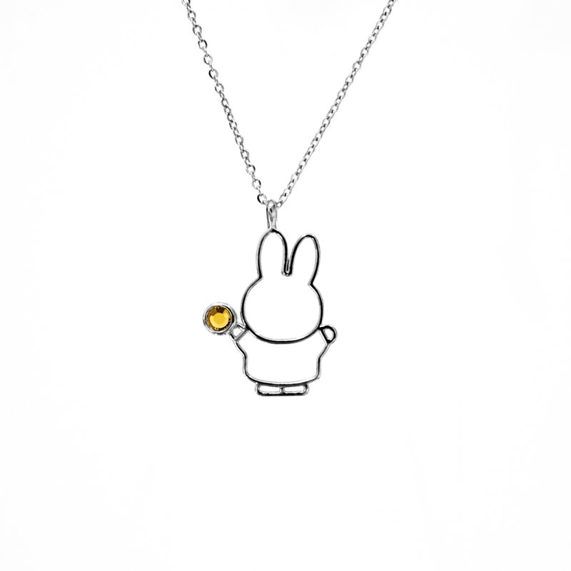 【Pinkoi x miffy】Miffy 托帕石奥地利水晶项链 | 十一月诞生石 - 项链 - 水晶 黄色