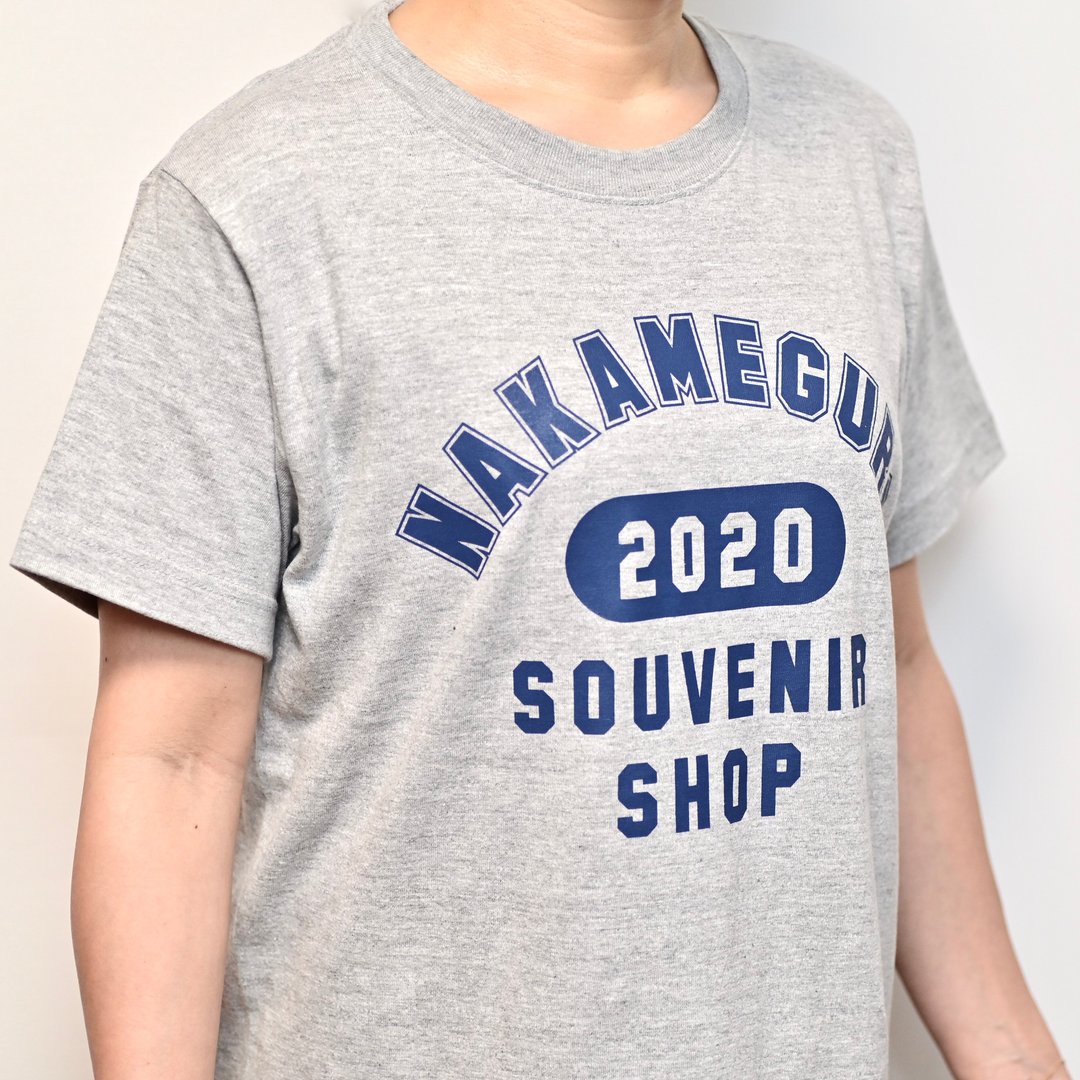 Nakameguro T-shirt / College Design - 女装 T 恤 - 棉 灰色