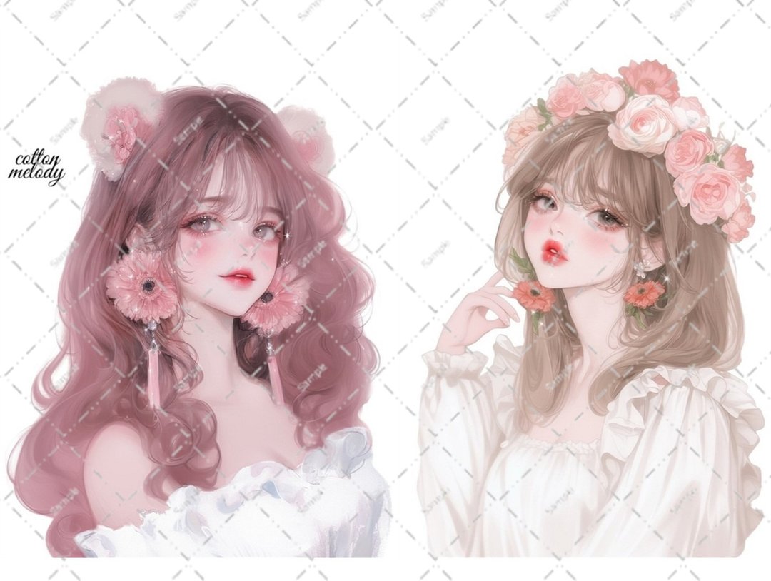 original sticker no.6311 人物贴纸 原创贴纸 人像贴纸 女孩贴纸 原创人物贴纸 - 贴纸 - 纸 