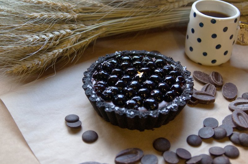 大人的酒酿樱桃生巧克力塔 ❛下午茶/礼物❜ - 咸派/甜派 - 新鲜食材 黑色