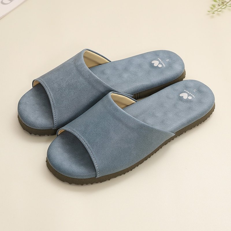 【维诺妮卡】舒适减压 优质乳胶室内皮拖鞋-深蓝 - 室内拖鞋 - 塑料 