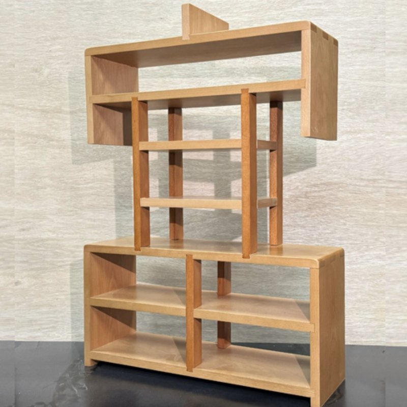 富贵盈门-富柜 原木 汉字柜 文创 榫接  精品 展示柜 - 置物架/篮子 - 木头 黄色