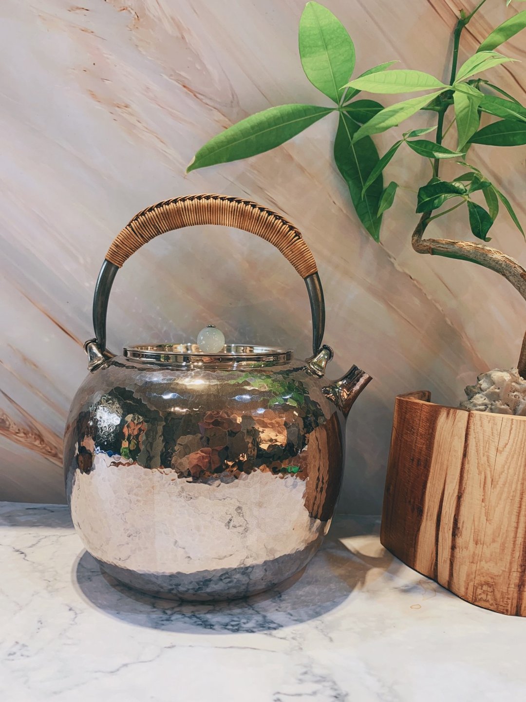 观与藏系列 - 宝珠手槌手工银壶 - 茶具/茶杯 - 纯银 银色