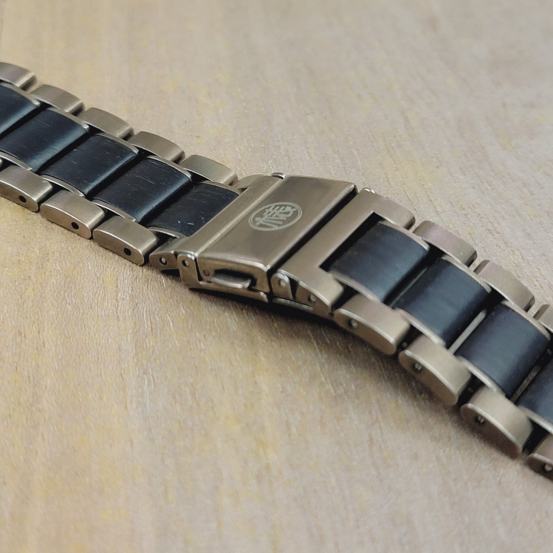 升级再造黑檀木 × 复古铜不锈钢 Apple Watch 表带 - 表带 - 环保材料 多色