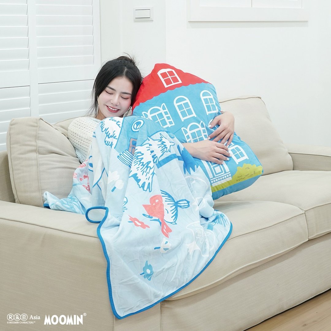 【MOOMIN】收纳型万用毛毯枕 - 被子/毛毯 - 棉 