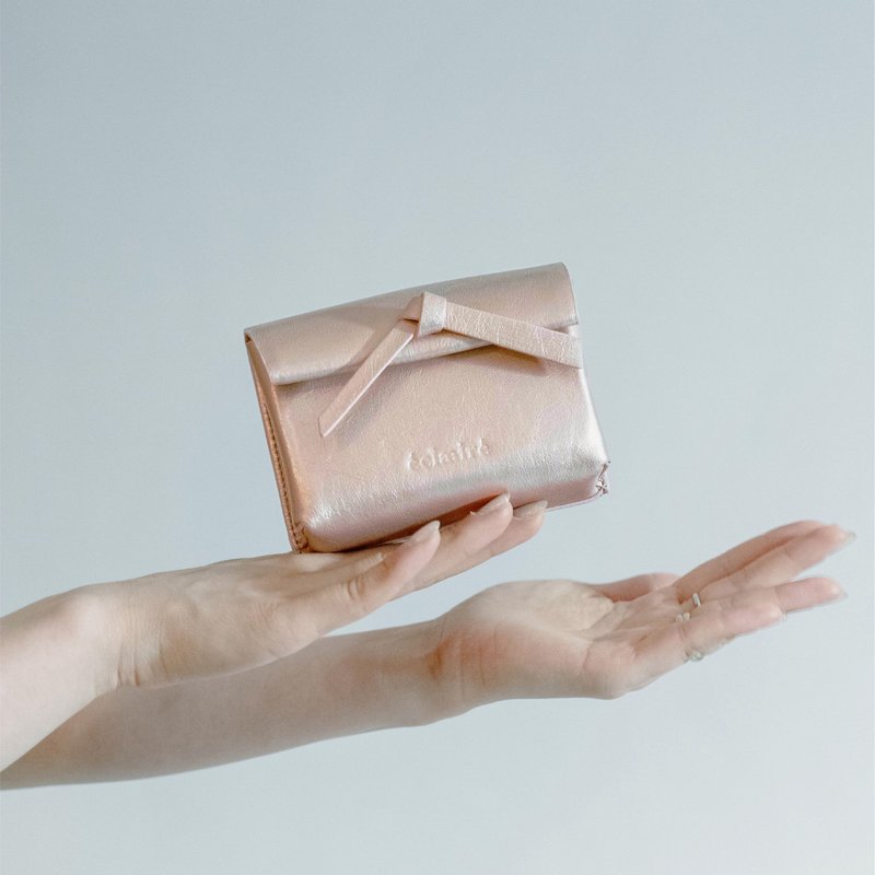 GLOIRÉ 金属粉色手拎钱包包 - 皮夹/钱包 - 真皮 粉红色