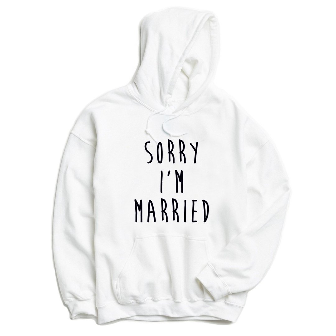 Sorry Married #2 前面图案 帽T 中性版 白色 不好意思我结婚了 - 女装上衣 - 棉 白色