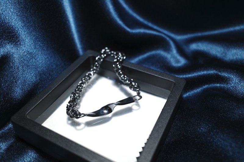 莓饰 /定制/手工 S925纯银手环 手链 扭转 拜占庭链 手镯 礼物 - 手链/手环 - 纯银 