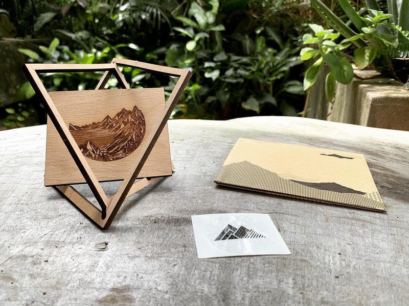 原木烧/时框明信片/圣诞节卡片 - 卡片/明信片 - 木头 咖啡色