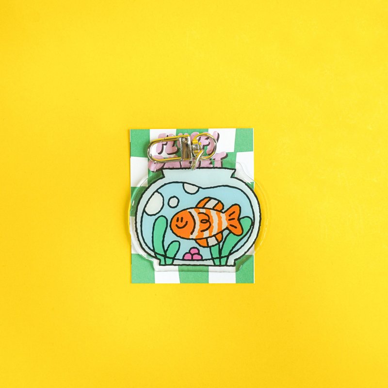 Fluffy Omelet - 钥匙圈 / PIN / PHONE GRIP - 鱼缸 - 吊饰 - 压克力 蓝色