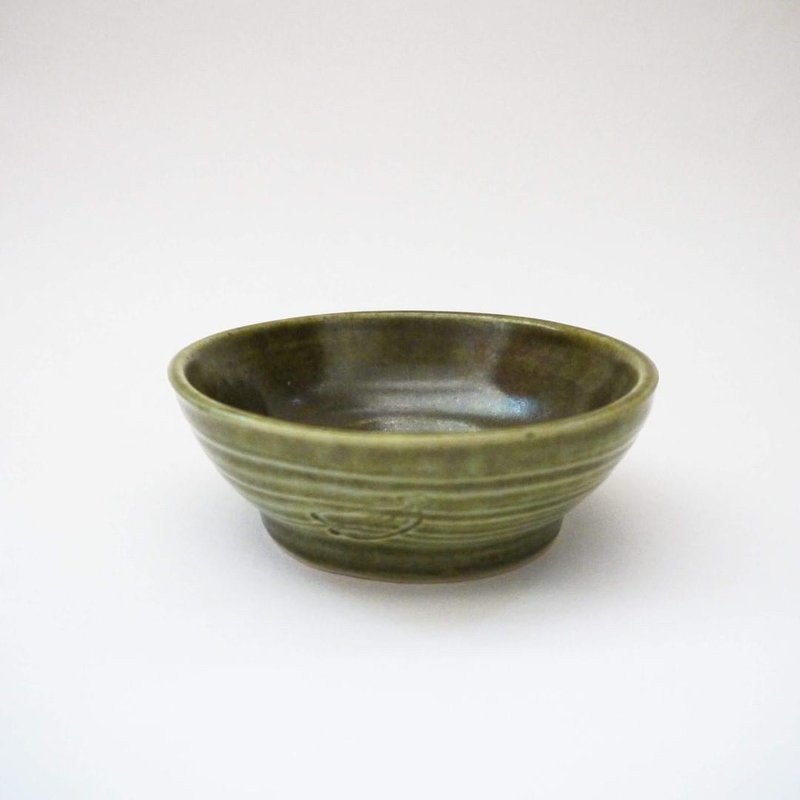 【物喜工作室】茄子墨绿碗 - 花瓶/陶器 - 陶 绿色