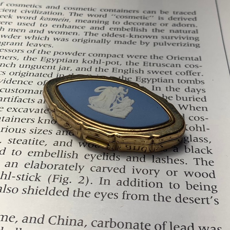 Vintage 英国Stratton Wedgewood浮雕蓝色 饰品盒 - 其他 - 其他金属 