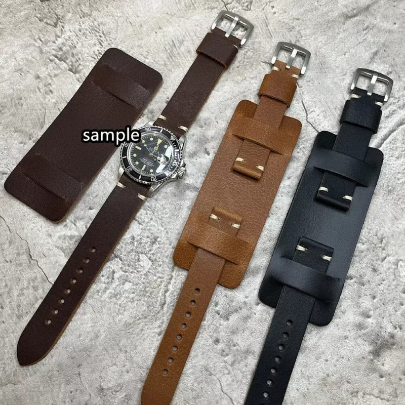 Timeless 外滩风 复古手作真皮男士表带 附皮托 18/20/22/24MM - 表带 - 真皮 多色
