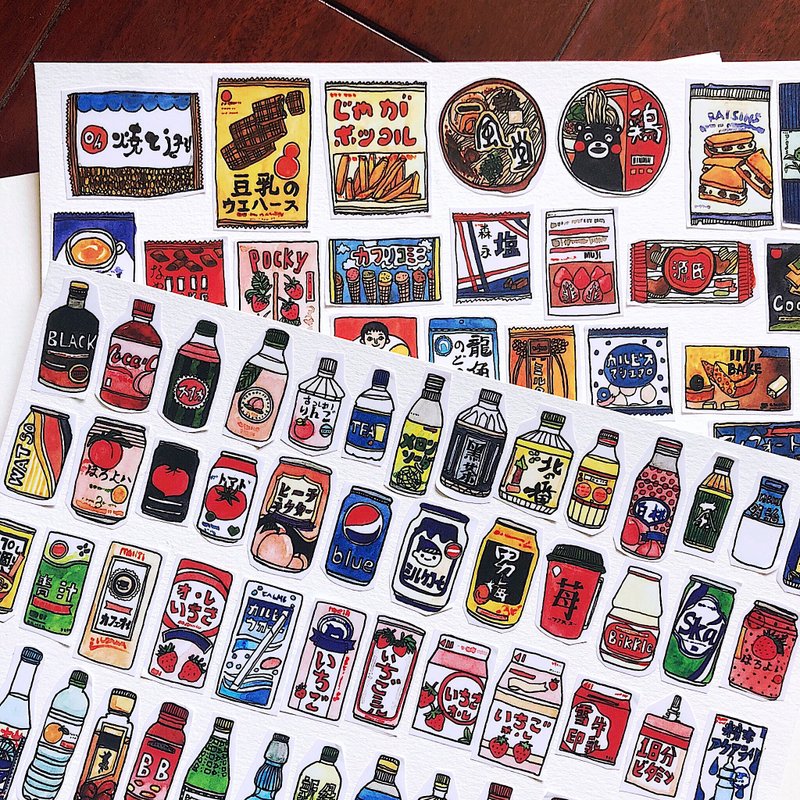 原创设计日系小饮料贴纸55枚 - 贴纸 - 纸 