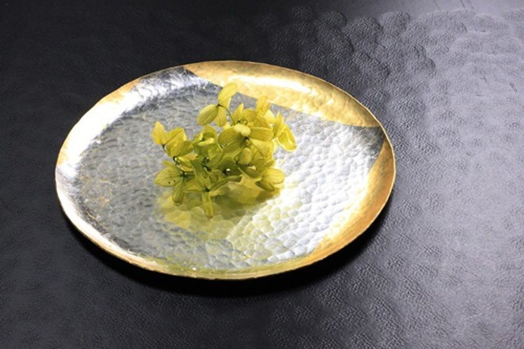 Full moon flat foil plate 5 inch - 浅碟/小碟子 - 铜/黄铜 金色