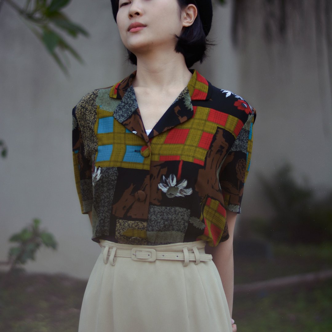 萎尘 |  古着短袖衬衫 - 女装衬衫 - 其他材质 